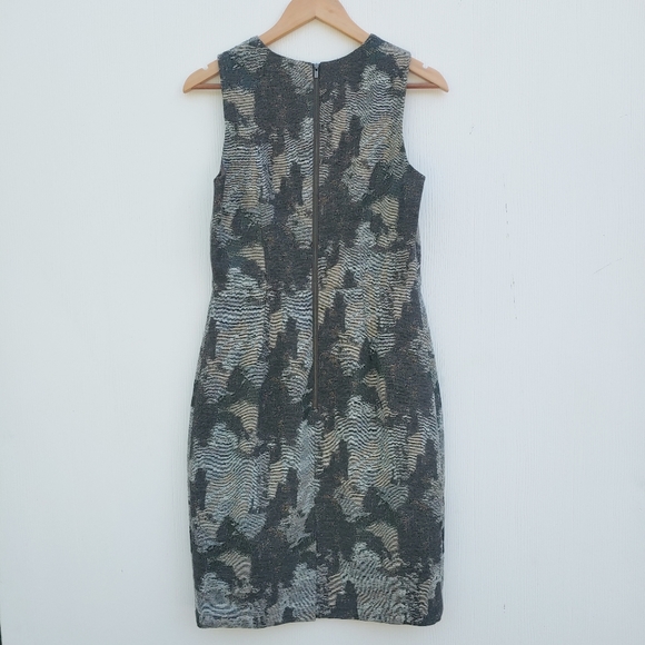 Banana Republic Metallic Wool Blend Sleeveless Lined Sheath Dress Sz 6 - Picture 3 of 6